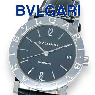 BVLGARI - ブルガリ BB33SL 自動巻き オートマ レザー ブラック メンズ 時計 稼働