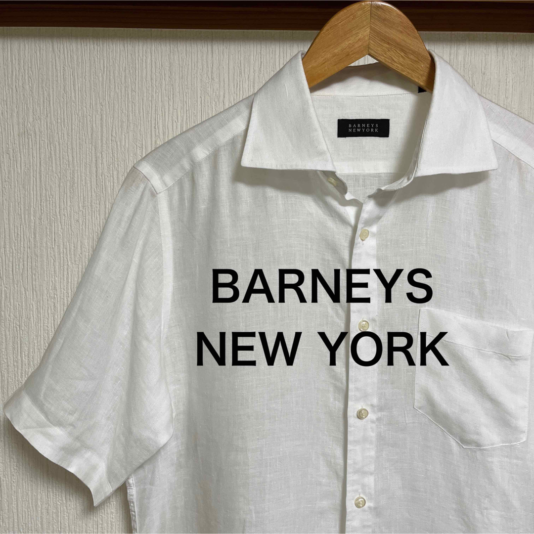 BARNEYS NEW YORK(バーニーズニューヨーク)の【美品】BARNEYS NEW YORK  半袖リネンシャツ メンズのトップス(シャツ)の商品写真