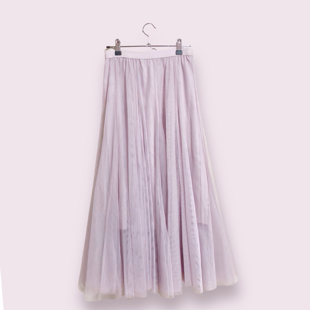 チュールフレアスカート Free Pink カジュアル　マキシ丈  量産型 レディースのスカート(ロングスカート)の商品写真
