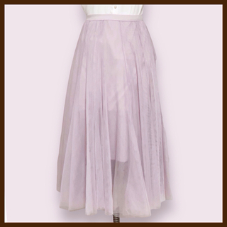 チュールフレアスカート Free Pink カジュアル　マキシ丈  量産型(ロングスカート)
