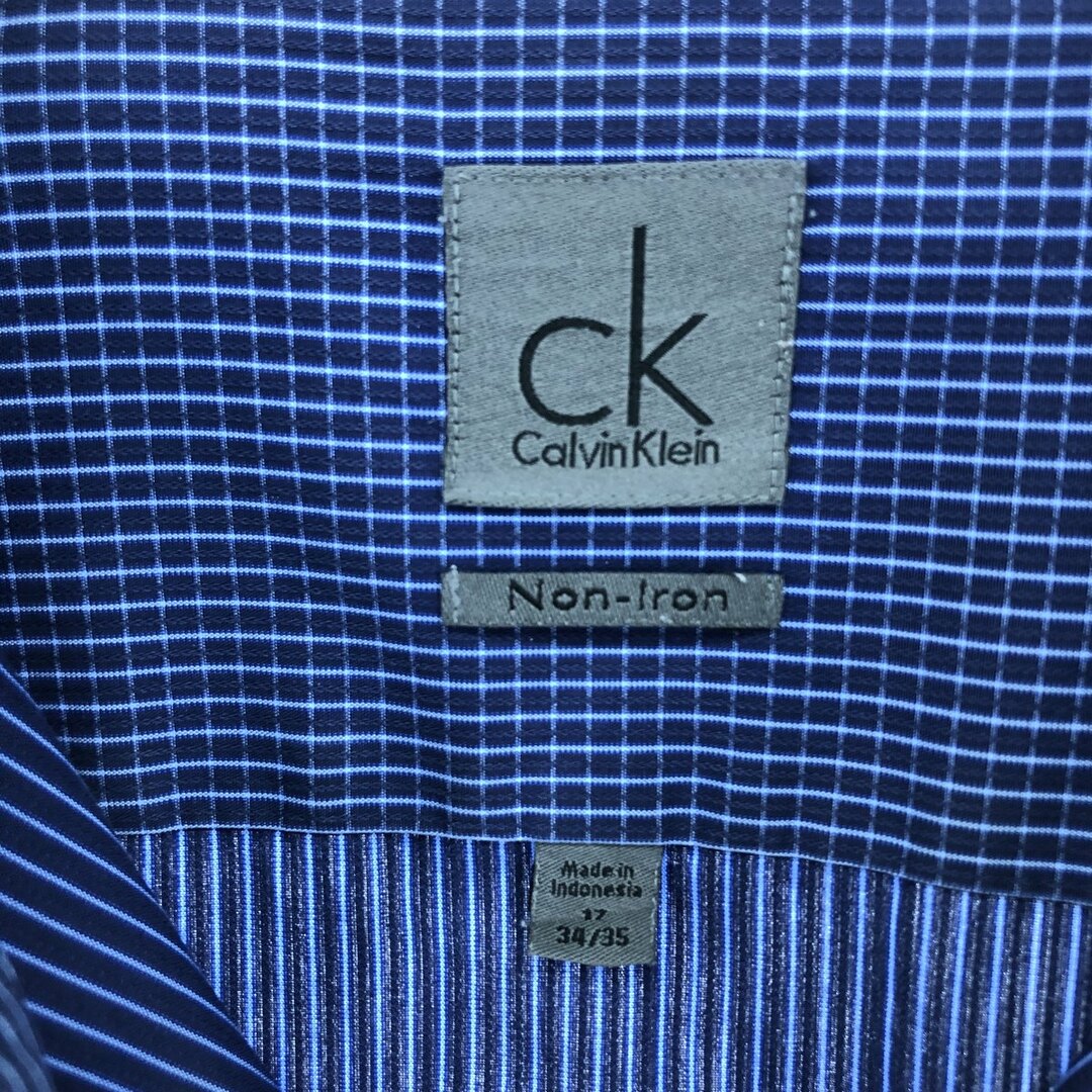 Calvin Klein(カルバンクライン)の古着 カルバンクライン Calvin klein NON-IRON ワイドカラー 長袖 コットンストライプシャツ メンズXL /eaa447422 メンズのトップス(シャツ)の商品写真