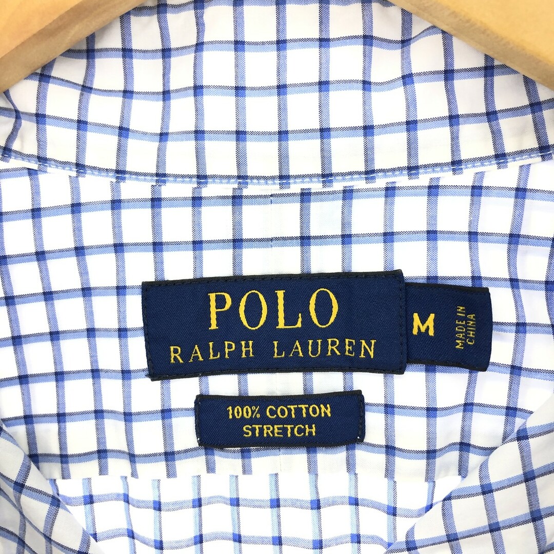 Ralph Lauren(ラルフローレン)の古着 ラルフローレン Ralph Lauren POLO RALPH LAUREN STRETCH ワイドカラー 長袖 コットンチェックシャツ メンズM /eaa447450 メンズのトップス(シャツ)の商品写真