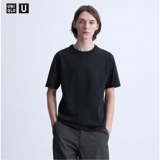 ユニクロ(UNIQLO)の新品タグ付き　UNIQLO ユニクロ　クルーネックTシャツ　男女兼用　黒(Tシャツ/カットソー(半袖/袖なし))