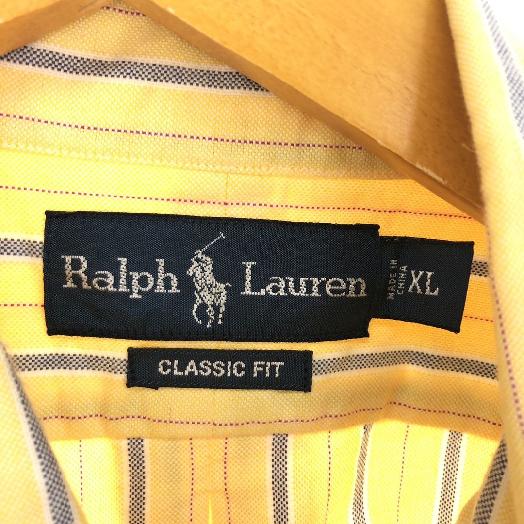 Ralph Lauren(ラルフローレン)の古着 ラルフローレン Ralph Lauren CLASSIC FIT クラシックフィット 半袖 ボタンダウン ストライプシャツ メンズXL /eaa448651 メンズのトップス(シャツ)の商品写真