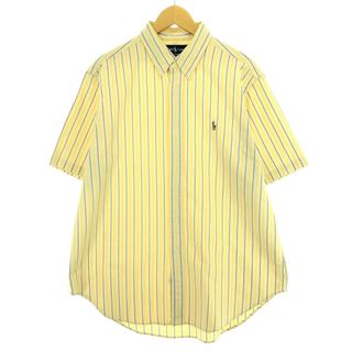 ラルフローレン(Ralph Lauren)の古着 ラルフローレン Ralph Lauren CLASSIC FIT クラシックフィット 半袖 ボタンダウン ストライプシャツ メンズXL /eaa448651(シャツ)