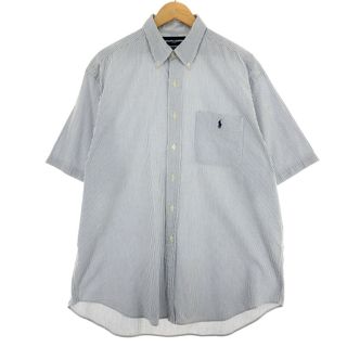 ラルフローレン(Ralph Lauren)の古着 ラルフローレン Ralph Lauren RALPH LAUREN GOLF 半袖 ボタンダウン ストライプシャツ メンズL /eaa448653(シャツ)