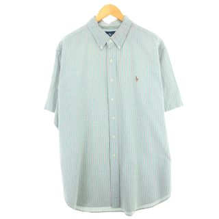 ラルフローレン(Ralph Lauren)の古着 ラルフローレン Ralph Lauren CLASSIC FIT クラシックフィット 半袖 ボタンダウン ストライプシャツ メンズXXL /eaa448661(シャツ)