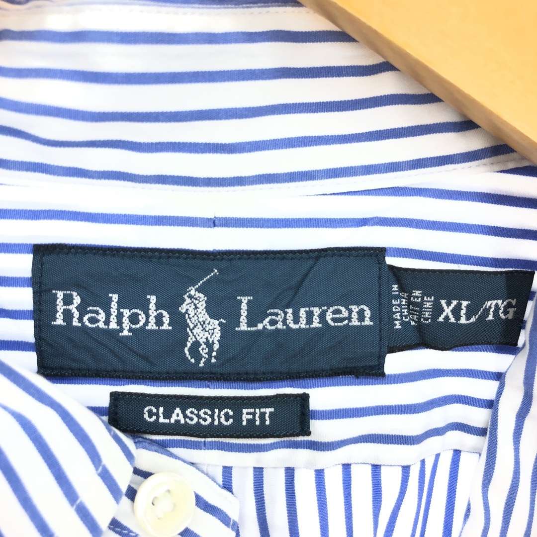 Ralph Lauren(ラルフローレン)の古着 ラルフローレン Ralph Lauren CLASSIC FIT クラシックフィット 半袖 ボタンダウン ストライプシャツ メンズXL /eaa448663 メンズのトップス(シャツ)の商品写真