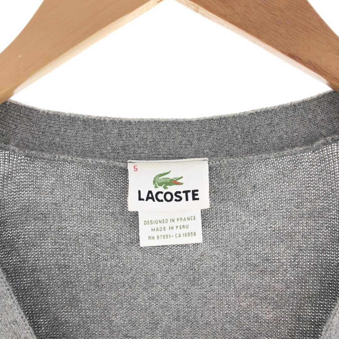LACOSTE(ラコステ)の古着 ラコステ LACOSTE フランス企画 コットンニットカーディガン 5 メンズL /eaa381157 メンズのトップス(カーディガン)の商品写真