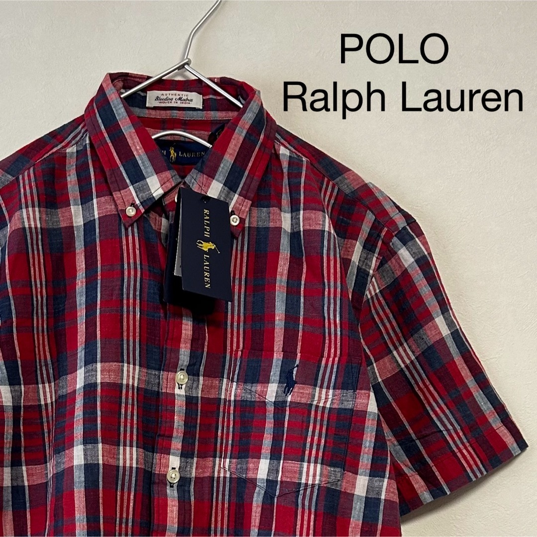 Ralph Lauren(ラルフローレン)の新品 90s POLO Ralph Lauren  半袖BDシャツ チェック メンズのトップス(シャツ)の商品写真