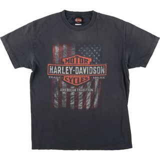 ハーレーダビッドソン(Harley Davidson)の古着 ハーレーダビッドソン Harley-Davidson モーターサイクル バイクTシャツ USA製 メンズL /eaa448399(Tシャツ/カットソー(半袖/袖なし))