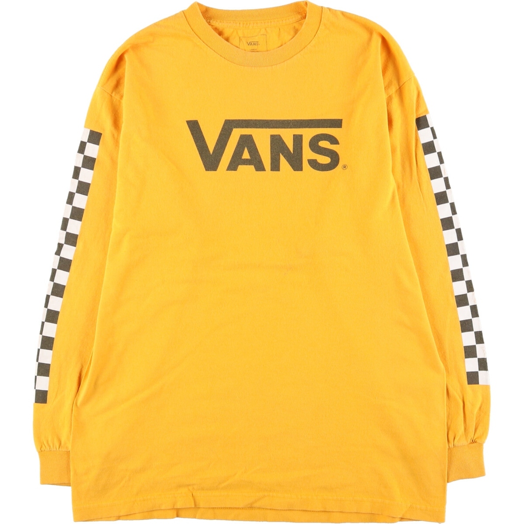 VANS(ヴァンズ)の古着 バンズ VANS CLASSIC FIT チェッカーフラッグ ロングTシャツ ロンT メンズL /eaa432314 メンズのトップス(Tシャツ/カットソー(半袖/袖なし))の商品写真