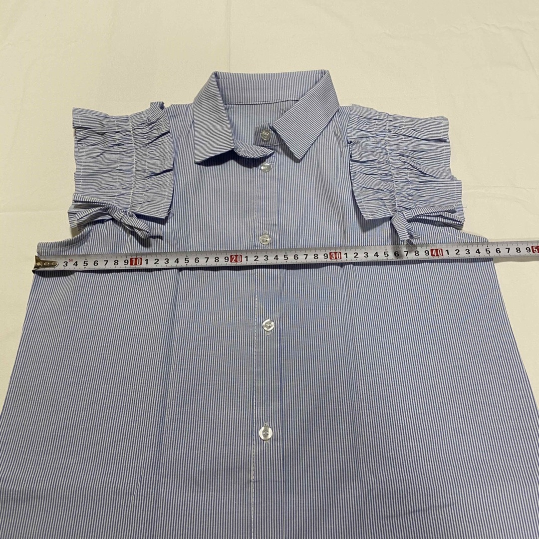 トップス ブラウス シャツ ストライプ Mサイズ イタリア製 レディースのトップス(シャツ/ブラウス(半袖/袖なし))の商品写真