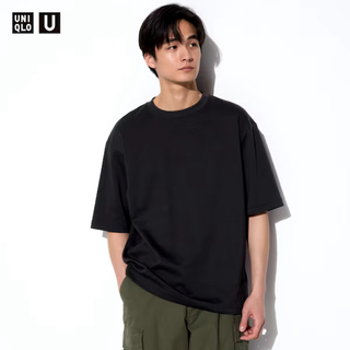 ユニクロ(UNIQLO)の【UNIQLO】エアリズムコットンオーバーサイズTシャツ（5分袖） Mサイズ(Tシャツ/カットソー(半袖/袖なし))