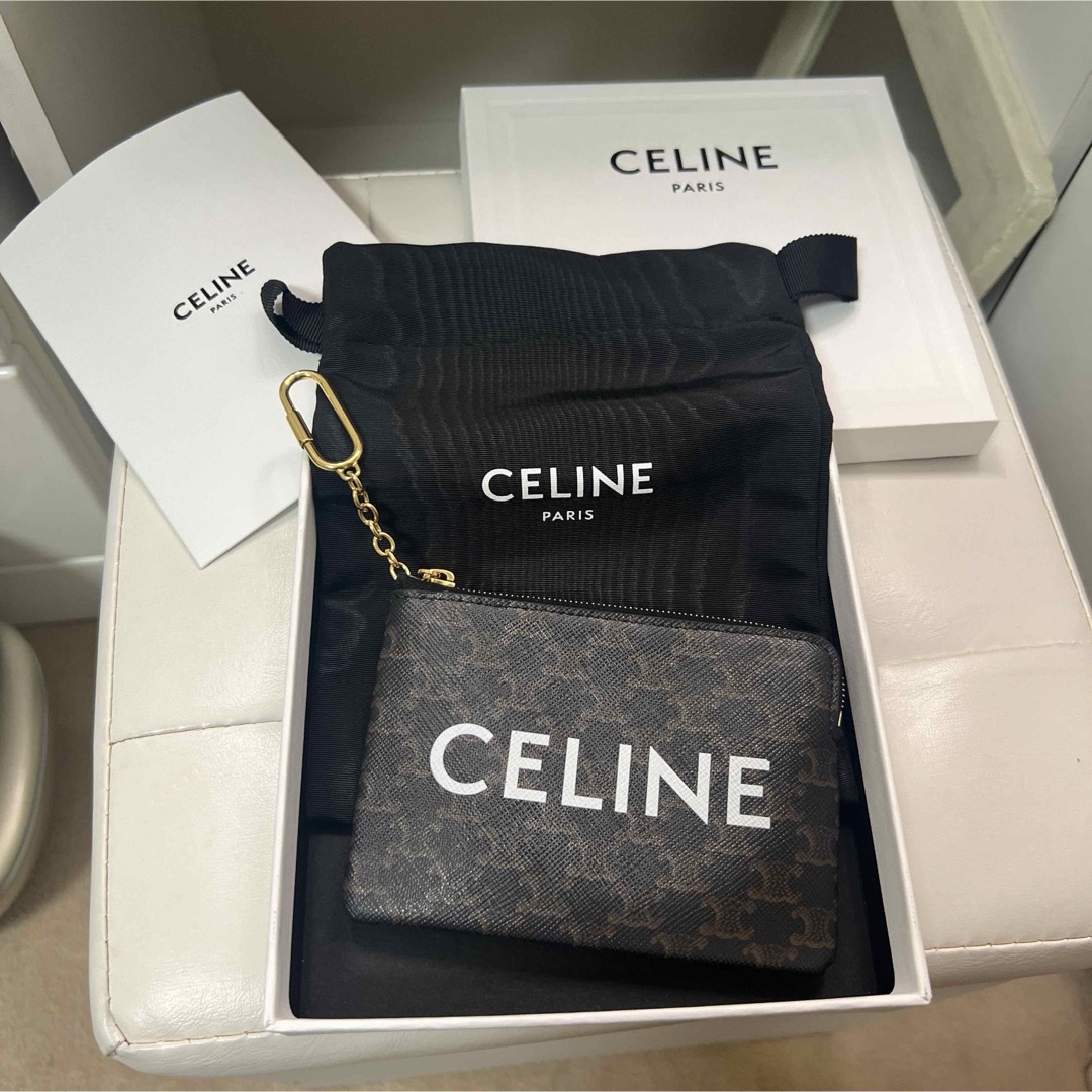 celine(セリーヌ)のセリーヌ　コイン＆カードポーチ キュイル トリオンフ /ブラック レディースのファッション小物(コインケース)の商品写真