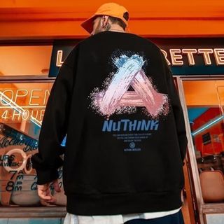 【新品】メンズ　トレーナー　スウェット　ブラック　2XL　ストリート系　ダンス(スウェット)