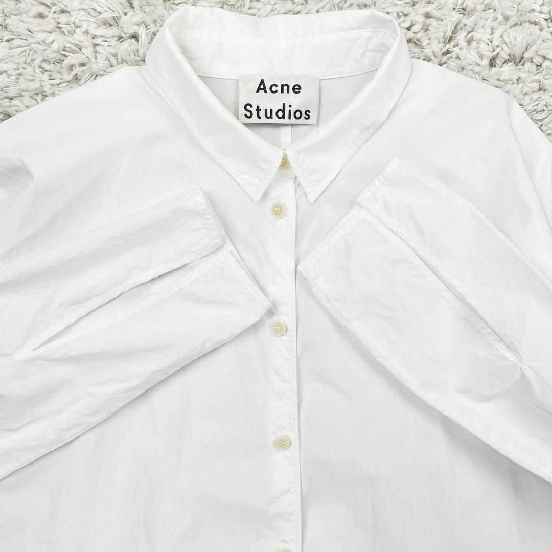 Acne Studios(アクネストゥディオズ)のAcne Studios　シャツワンピース　ロング丈　ドレス　白　*143 レディースのワンピース(ひざ丈ワンピース)の商品写真