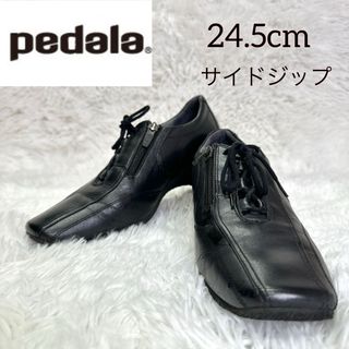 Pedala（asics） - 【美品】アシックス　ペダラ ウォーキングシューズ　サイドジップ 24.5 レザー