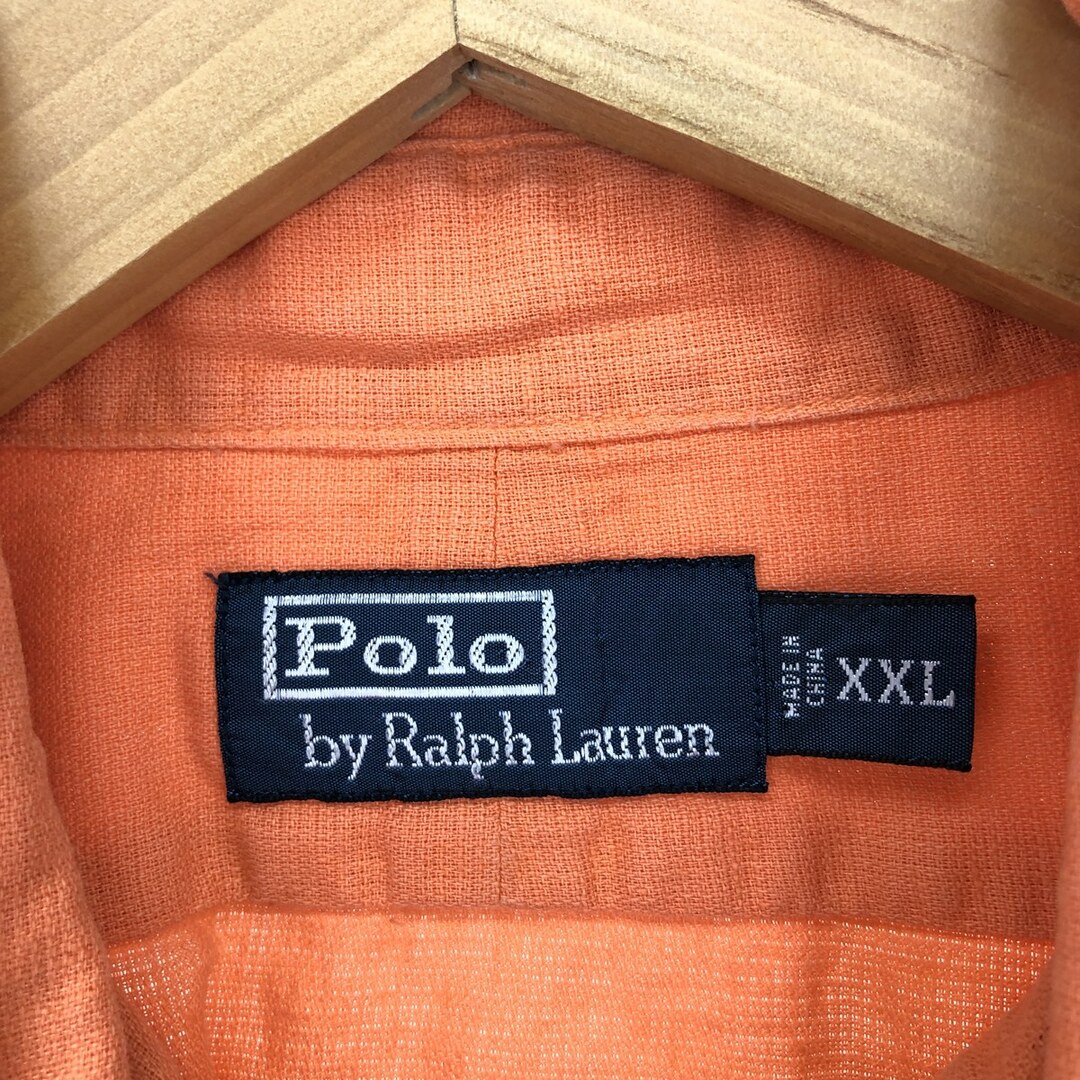 Ralph Lauren(ラルフローレン)の古着 ラルフローレン Ralph Lauren POLO by Ralph Lauren 半袖 リネンシャツ メンズXXL /eaa442094 メンズのトップス(シャツ)の商品写真