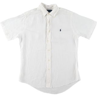 ラルフローレン(Ralph Lauren)の古着 ラルフローレン Ralph Lauren CUSTOM FIT 半袖 リネン ボタンダウンシャツ メンズM /eaa446935(シャツ)