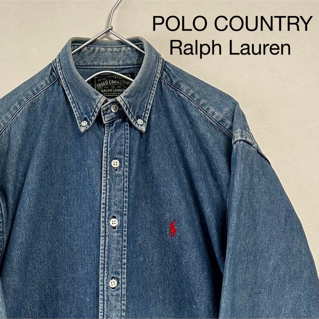 Ralph Lauren(ラルフローレン)の古着 90s Ralph Lauren POLO COUNTRY デニムシャツ メンズのトップス(シャツ)の商品写真