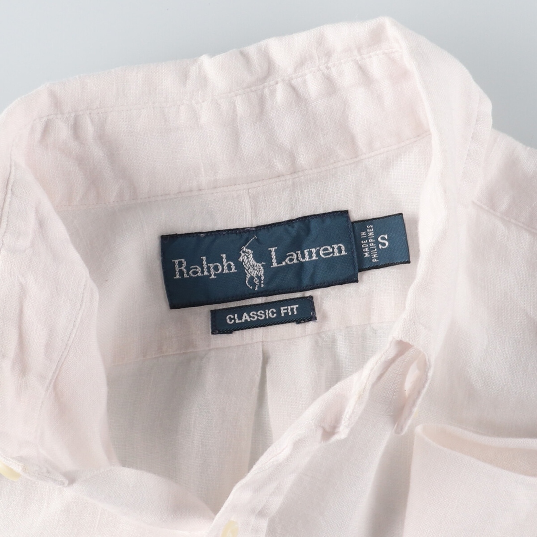 Ralph Lauren(ラルフローレン)の古着 ラルフローレン Ralph Lauren Ralph Lauren CLASSIC FIT 半袖 リネン ボタンダウンシャツ メンズS /eaa443704 メンズのトップス(シャツ)の商品写真