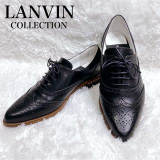 ランバンコレクション(LANVIN COLLECTION)の【美品】ランバン コレクション ウィングチップ ラインストーン 革靴(ローファー/革靴)