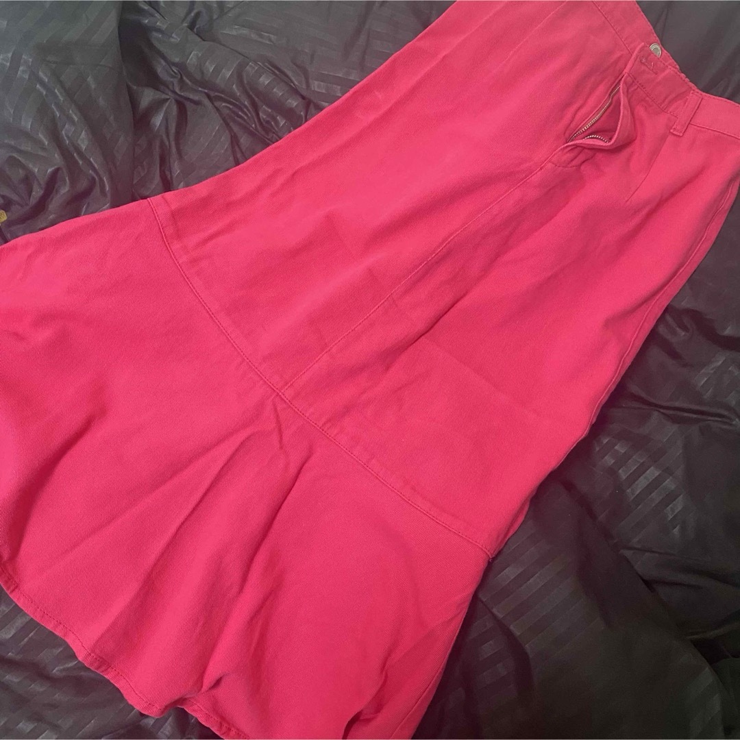 レディース ロングスカート 美品 ネオンピンク レディースのスカート(ロングスカート)の商品写真