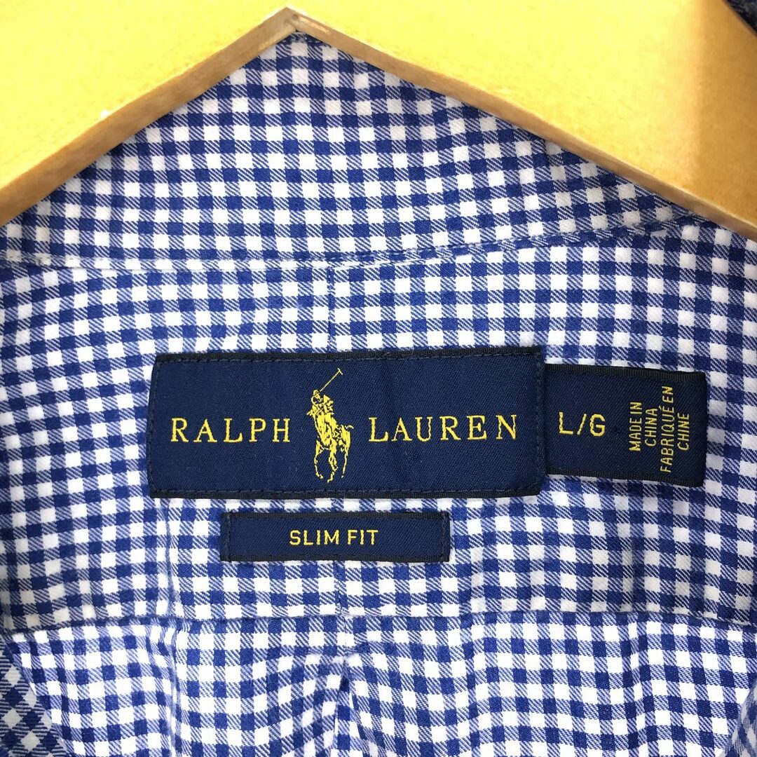 Ralph Lauren(ラルフローレン)の古着 ラルフローレン Ralph Lauren RALPH LAUREN SLIM FIT ギンガムチェック 長袖 ボタンダウンチェックシャツ メンズL /eaa447448 メンズのトップス(シャツ)の商品写真