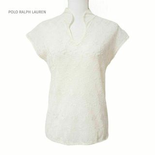 ポロラルフローレン(POLO RALPH LAUREN)のポロラルフローレン レースカットソー フレンチスリーブ アイボリーホワイト M(カットソー(半袖/袖なし))