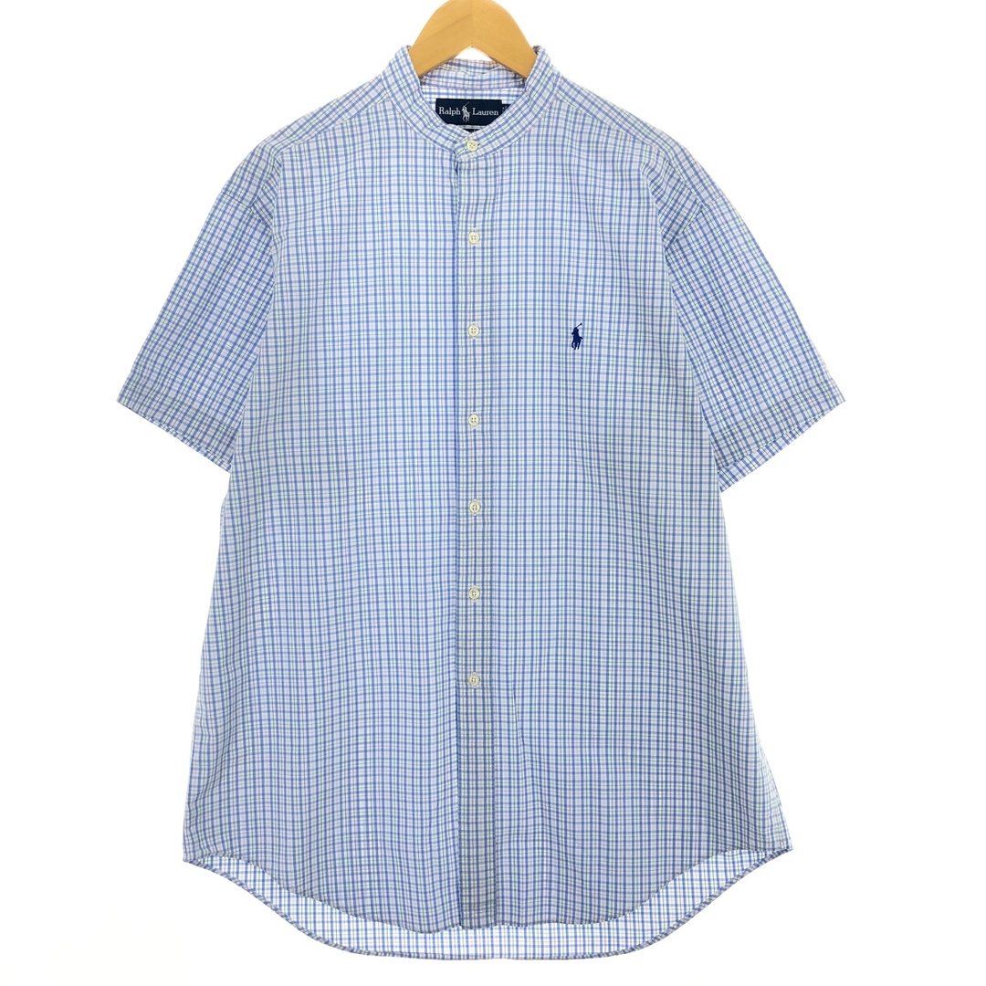 Ralph Lauren(ラルフローレン)の古着 ラルフローレン Ralph Lauren CLASSIC FIT クラシックフィット スタンドカラー 半袖 チェックシャツ メンズXL  /eaa448644 メンズのトップス(シャツ)の商品写真