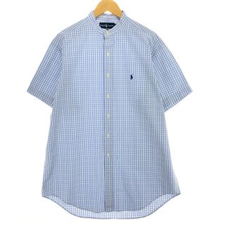 ラルフローレン(Ralph Lauren)の古着 ラルフローレン Ralph Lauren CLASSIC FIT クラシックフィット スタンドカラー 半袖 チェックシャツ メンズXL  /eaa448644(シャツ)