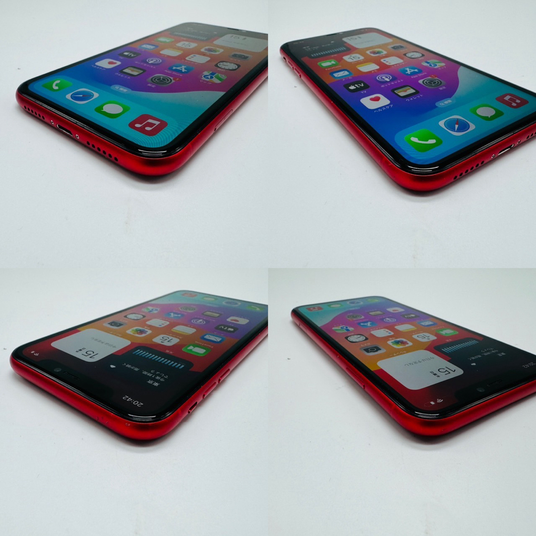 iPhone(アイフォーン)のiPhone 11 (PRODUCT)RED 64 GB SIMフリー スマホ/家電/カメラのスマートフォン/携帯電話(スマートフォン本体)の商品写真