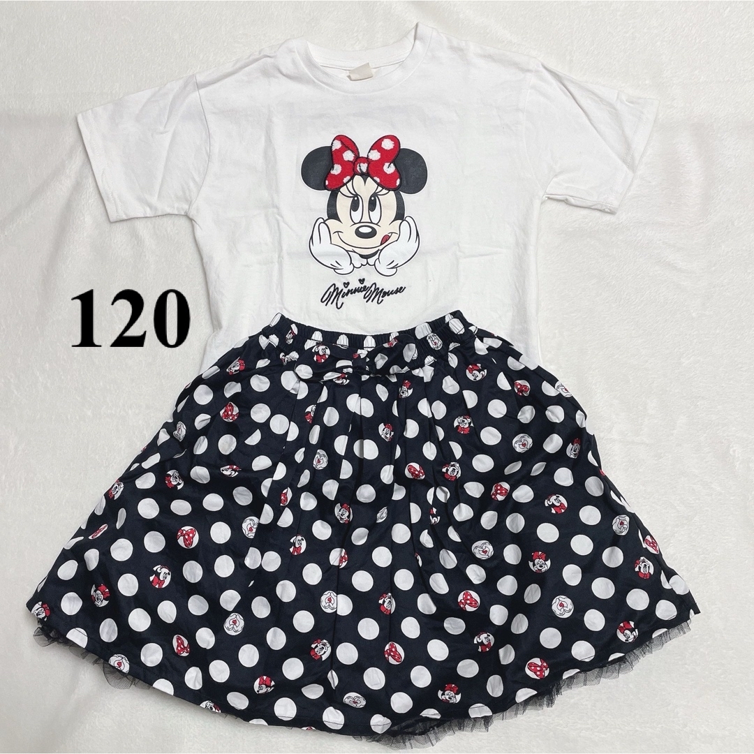 Disney(ディズニー)のLittc Disney ミニー セットアップ 120 キッズ/ベビー/マタニティのキッズ服女の子用(90cm~)(Tシャツ/カットソー)の商品写真