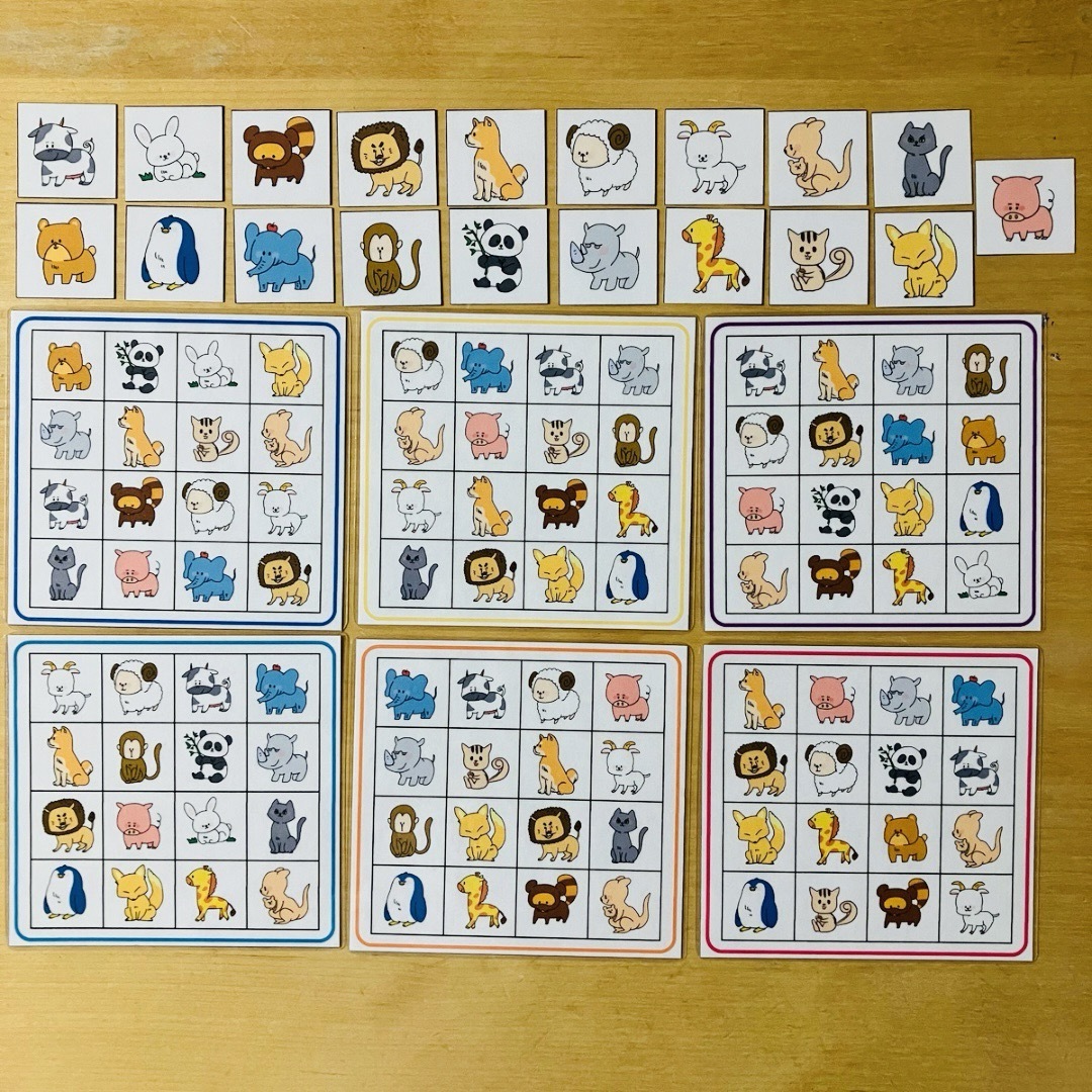 ビンゴゲーム　動物　知育玩具　マッチングのお勉強 キッズ/ベビー/マタニティのおもちゃ(知育玩具)の商品写真