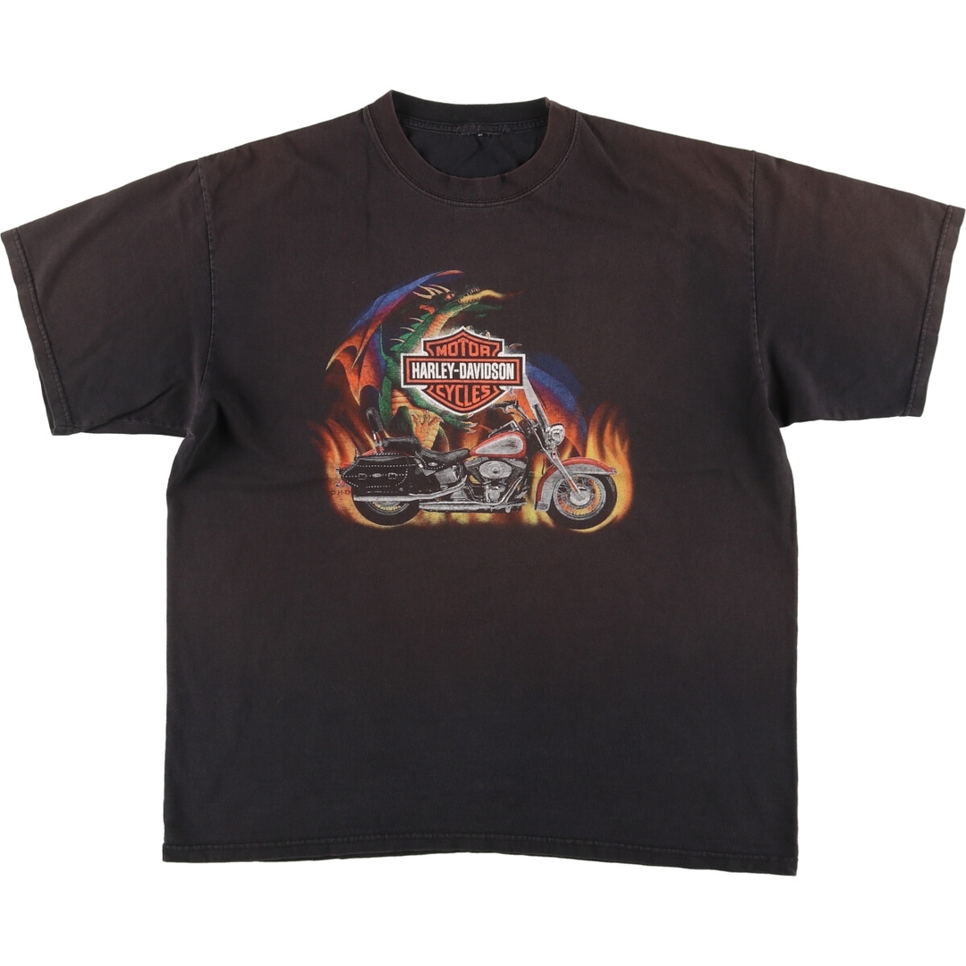 Harley Davidson(ハーレーダビッドソン)の古着 00年代 ハーレーダビッドソン Harley-Davidson モーターサイクル バイクTシャツ メンズXL /eaa448612 メンズのトップス(Tシャツ/カットソー(半袖/袖なし))の商品写真