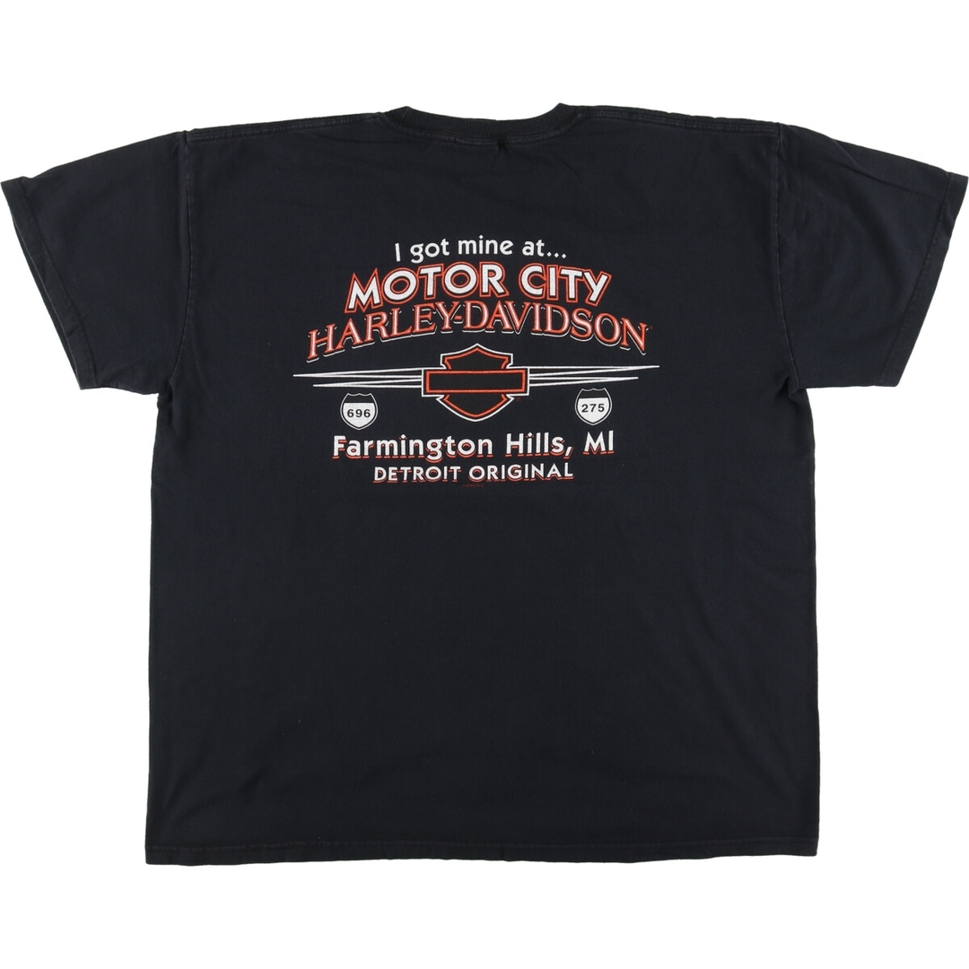 Harley Davidson(ハーレーダビッドソン)の古着 00年代 ハーレーダビッドソン Harley-Davidson モーターサイクル バイクTシャツ メンズXXL /eaa448613 メンズのトップス(Tシャツ/カットソー(半袖/袖なし))の商品写真