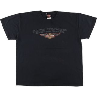 ハーレーダビッドソン(Harley Davidson)の古着 00年代 ハーレーダビッドソン Harley-Davidson モーターサイクル バイクTシャツ メンズXXL /eaa448613(Tシャツ/カットソー(半袖/袖なし))