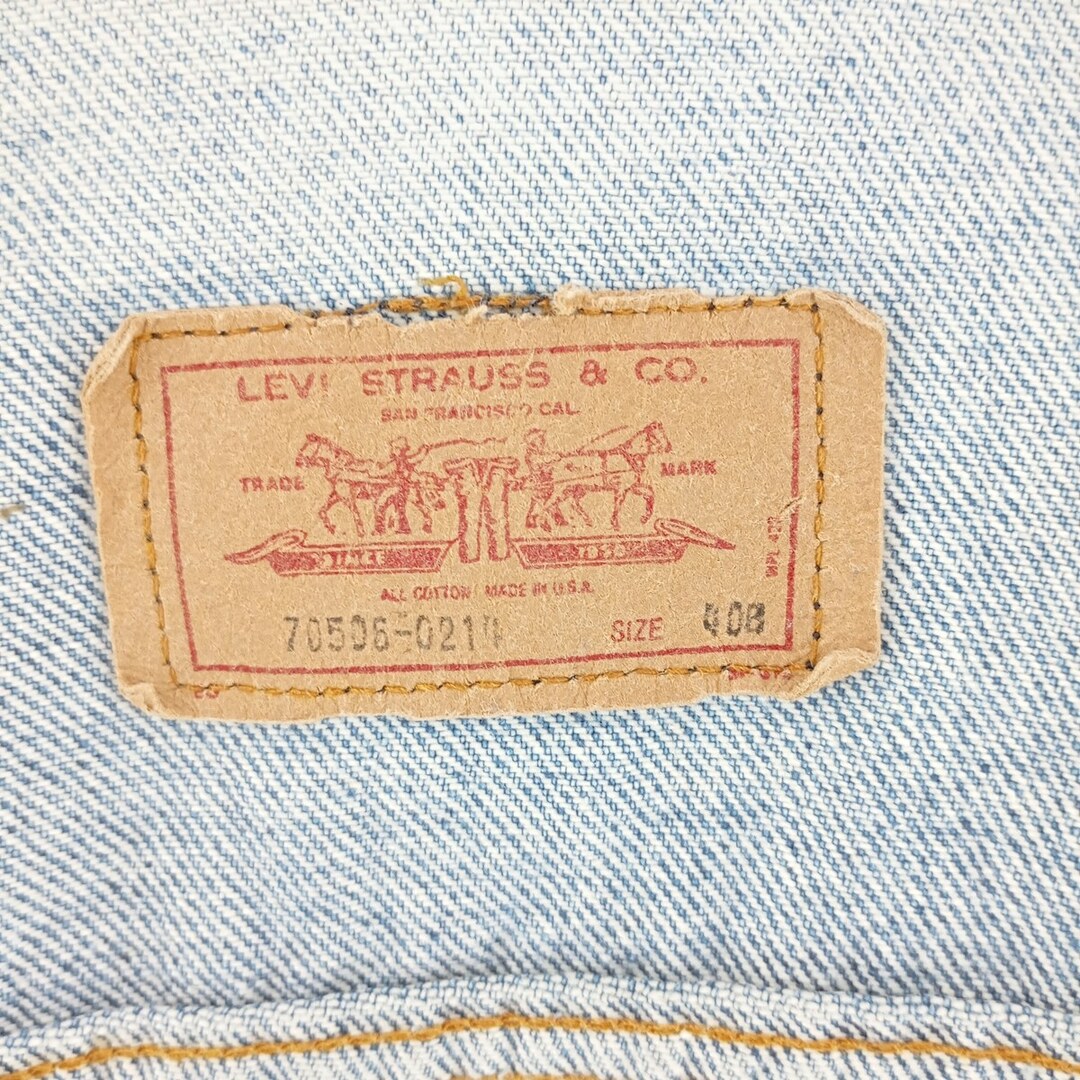 Levi's(リーバイス)の古着 ~00年代 リーバイス Levi's 70506-0214 デニムジャケット Gジャン USA製 メンズM /eaa400276 メンズのジャケット/アウター(Gジャン/デニムジャケット)の商品写真