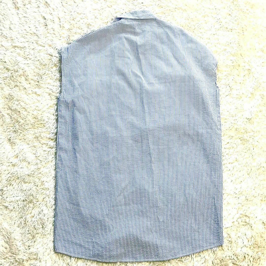 ZARA　リボンタイ サマージャケット　袖なし　ブルーストライプ　Ｌサイズ レディースのジャケット/アウター(テーラードジャケット)の商品写真