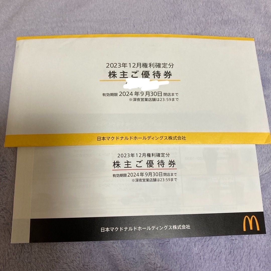 マクドナルド(マクドナルド)のマクドナルド 株主優待 1冊　有効期限2024/9/30 チケットの優待券/割引券(その他)の商品写真