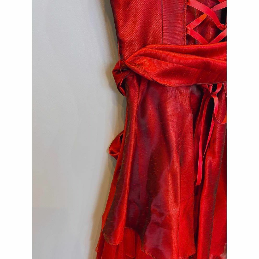 TOKYO SOIR(トウキョウソワール)の美品　EMOTIONALL DRESSES 36 レッド　パーティ　ドレス レディースのフォーマル/ドレス(ナイトドレス)の商品写真