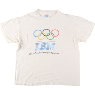 ヘインズ(Hanes)の古着 90年代 ヘインズ Hanes IBM オリンピック スポンサー プリントTシャツ USA製 メンズXL ヴィンテージ /eaa448956(Tシャツ/カットソー(半袖/袖なし))