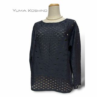 ユマコシノ(YUMA KOSHINO)のyuma koshino ユマコシノ　メッシュレース上品カットソー(Tシャツ(長袖/七分))