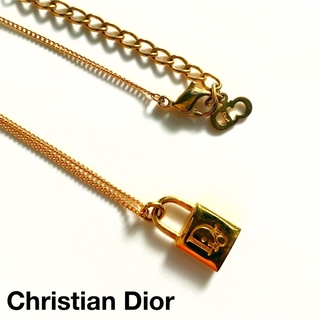 クリスチャンディオール(Christian Dior)の95.美品✨クリスチャンディオール 南京錠 鍵  ネックレス ゴールド(ネックレス)