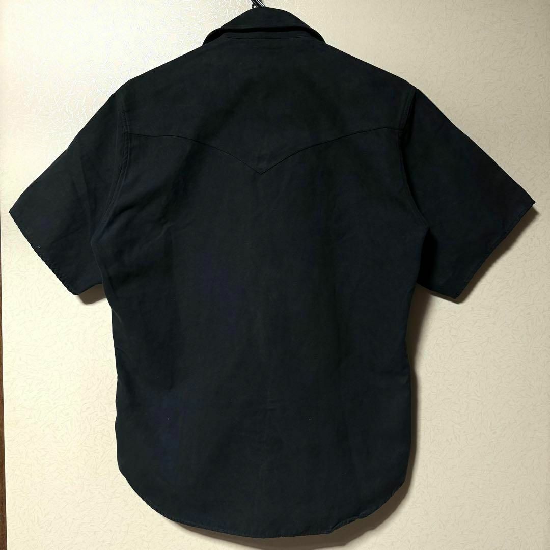 VINTAGE(ヴィンテージ)のヴィンテージ　古着　半袖シャツ　Mサイズ　オープンカラー　スエード調 メンズのトップス(シャツ)の商品写真