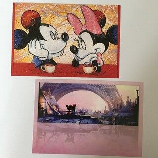 ディズニー(Disney)のディズニーの非売品ポストカードです。ミッキー ミニー　ポイント消費　アート(その他)