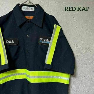 RED KAP - RED KAP レッドキャップ シャツ 半袖 ワークシャツ ワッペン M