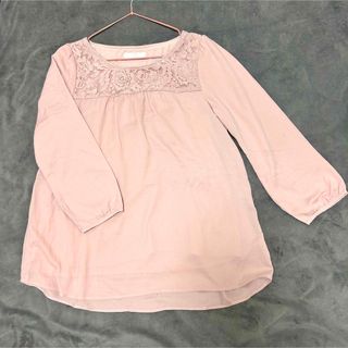 【anysis】春服レディース　レース　トップス　ピンク　長袖　パステルカラー