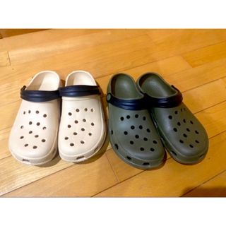 クロックス(crocs)のクロックス　サンダル　2点セット　ベージュ　レディース　カーキ　メンズ(ビーチサンダル)